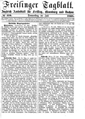 Freisinger Tagblatt (Freisinger Wochenblatt) Donnerstag 30. Juli 1868