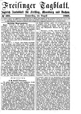 Freisinger Tagblatt (Freisinger Wochenblatt) Donnerstag 20. August 1868