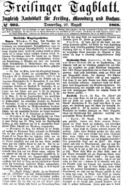 Freisinger Tagblatt (Freisinger Wochenblatt) Donnerstag 27. August 1868