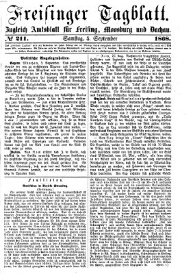 Freisinger Tagblatt (Freisinger Wochenblatt) Samstag 5. September 1868