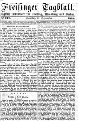 Freisinger Tagblatt (Freisinger Wochenblatt) Samstag 12. September 1868