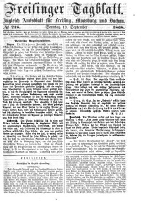 Freisinger Tagblatt (Freisinger Wochenblatt) Sonntag 13. September 1868