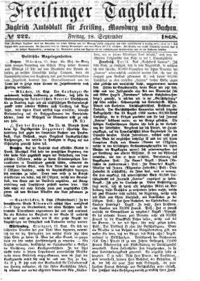 Freisinger Tagblatt (Freisinger Wochenblatt) Freitag 18. September 1868