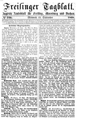 Freisinger Tagblatt (Freisinger Wochenblatt) Mittwoch 23. September 1868