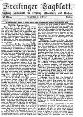 Freisinger Tagblatt (Freisinger Wochenblatt) Samstag 3. Oktober 1868