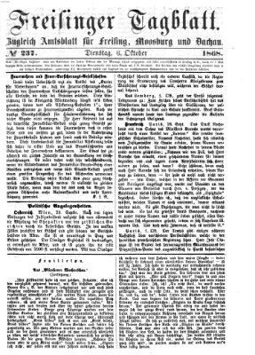 Freisinger Tagblatt (Freisinger Wochenblatt) Dienstag 6. Oktober 1868