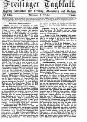 Freisinger Tagblatt (Freisinger Wochenblatt) Mittwoch 7. Oktober 1868