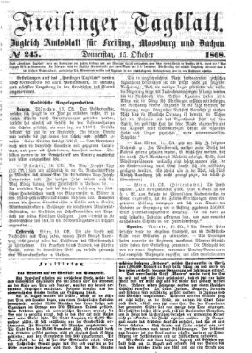 Freisinger Tagblatt (Freisinger Wochenblatt) Donnerstag 15. Oktober 1868