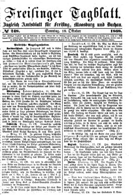 Freisinger Tagblatt (Freisinger Wochenblatt) Sonntag 18. Oktober 1868