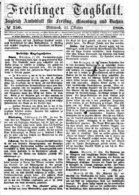 Freisinger Tagblatt (Freisinger Wochenblatt) Mittwoch 21. Oktober 1868