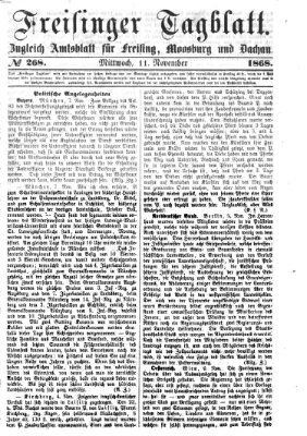 Freisinger Tagblatt (Freisinger Wochenblatt) Mittwoch 11. November 1868