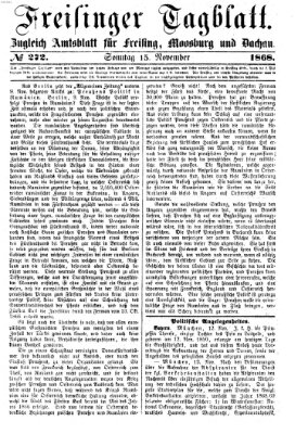 Freisinger Tagblatt (Freisinger Wochenblatt) Sonntag 15. November 1868