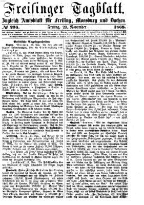 Freisinger Tagblatt (Freisinger Wochenblatt) Freitag 20. November 1868