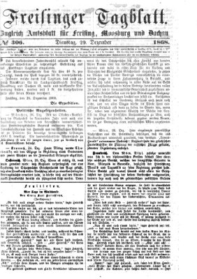 Freisinger Tagblatt (Freisinger Wochenblatt) Dienstag 29. Dezember 1868