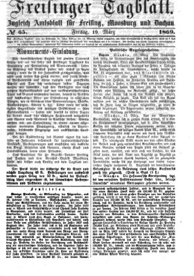 Freisinger Tagblatt (Freisinger Wochenblatt) Freitag 19. März 1869