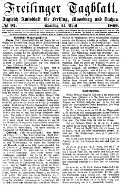 Freisinger Tagblatt (Freisinger Wochenblatt) Samstag 24. April 1869