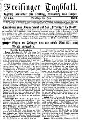 Freisinger Tagblatt (Freisinger Wochenblatt) Dienstag 29. Juni 1869