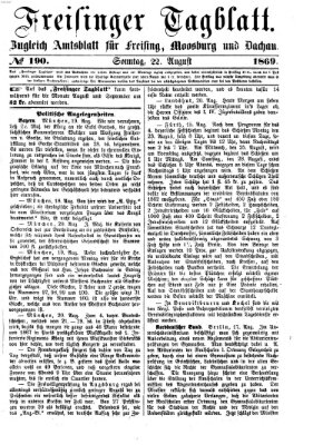 Freisinger Tagblatt (Freisinger Wochenblatt) Sonntag 22. August 1869