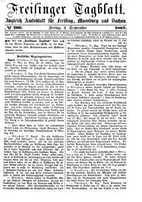 Freisinger Tagblatt (Freisinger Wochenblatt) Freitag 3. September 1869