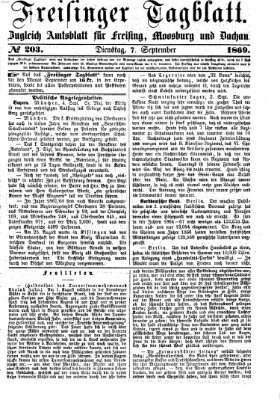 Freisinger Tagblatt (Freisinger Wochenblatt) Dienstag 7. September 1869