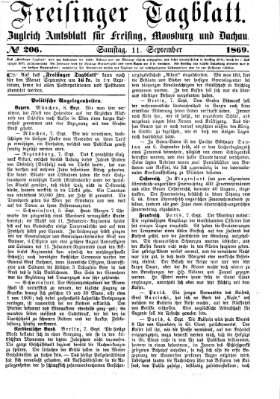 Freisinger Tagblatt (Freisinger Wochenblatt) Samstag 11. September 1869