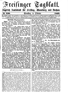 Freisinger Tagblatt (Freisinger Wochenblatt) Samstag 9. Oktober 1869