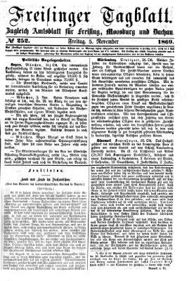 Freisinger Tagblatt (Freisinger Wochenblatt) Freitag 5. November 1869