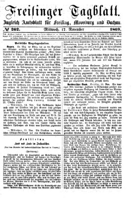 Freisinger Tagblatt (Freisinger Wochenblatt) Mittwoch 17. November 1869