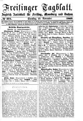 Freisinger Tagblatt (Freisinger Wochenblatt) Samstag 27. November 1869