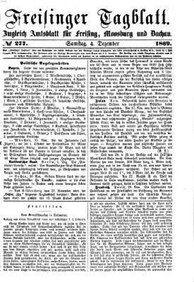 Freisinger Tagblatt (Freisinger Wochenblatt) Samstag 4. Dezember 1869