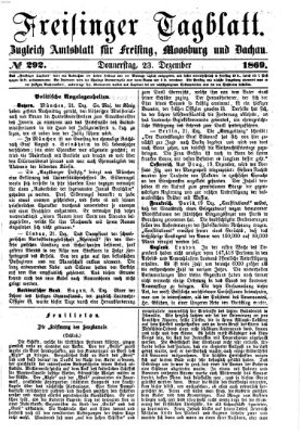 Freisinger Tagblatt (Freisinger Wochenblatt) Donnerstag 23. Dezember 1869