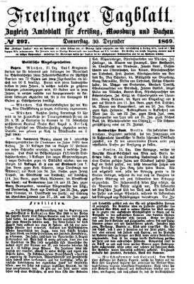 Freisinger Tagblatt (Freisinger Wochenblatt) Donnerstag 30. Dezember 1869