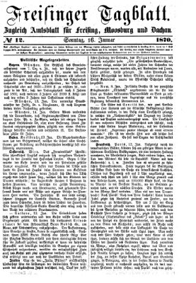 Freisinger Tagblatt (Freisinger Wochenblatt) Sonntag 16. Januar 1870