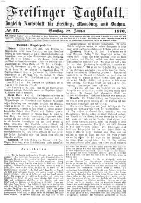 Freisinger Tagblatt (Freisinger Wochenblatt) Samstag 22. Januar 1870