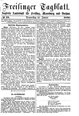 Freisinger Tagblatt (Freisinger Wochenblatt) Donnerstag 27. Januar 1870