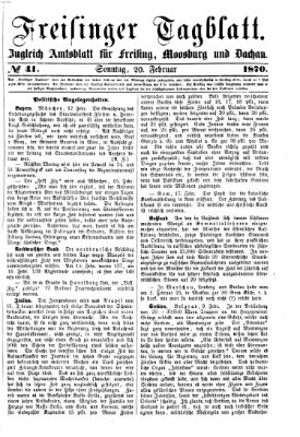 Freisinger Tagblatt (Freisinger Wochenblatt) Sonntag 20. Februar 1870