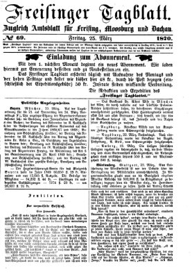 Freisinger Tagblatt (Freisinger Wochenblatt) Freitag 25. März 1870