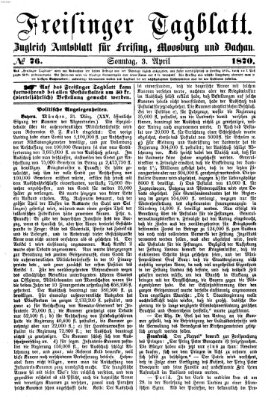 Freisinger Tagblatt (Freisinger Wochenblatt) Sonntag 3. April 1870