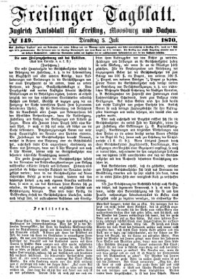 Freisinger Tagblatt (Freisinger Wochenblatt) Dienstag 5. Juli 1870