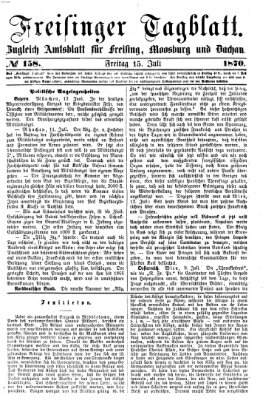 Freisinger Tagblatt (Freisinger Wochenblatt) Freitag 15. Juli 1870