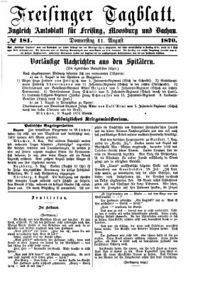 Freisinger Tagblatt (Freisinger Wochenblatt) Donnerstag 11. August 1870