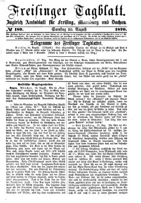 Freisinger Tagblatt (Freisinger Wochenblatt) Samstag 20. August 1870