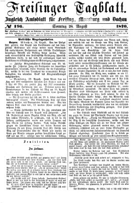 Freisinger Tagblatt (Freisinger Wochenblatt) Sonntag 28. August 1870