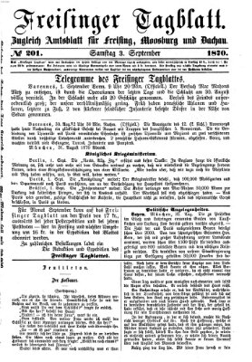 Freisinger Tagblatt (Freisinger Wochenblatt) Samstag 3. September 1870