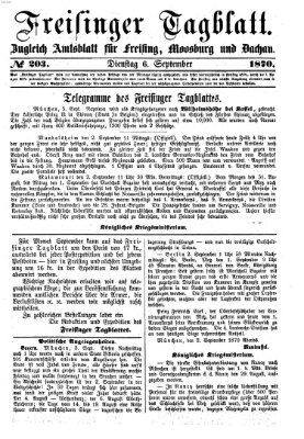 Freisinger Tagblatt (Freisinger Wochenblatt) Dienstag 6. September 1870