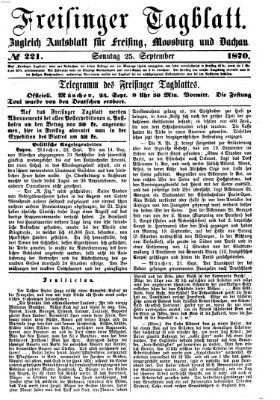 Freisinger Tagblatt (Freisinger Wochenblatt) Sonntag 25. September 1870