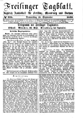 Freisinger Tagblatt (Freisinger Wochenblatt) Donnerstag 29. September 1870