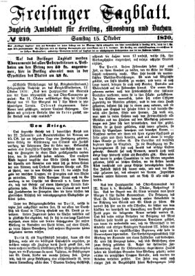 Freisinger Tagblatt (Freisinger Wochenblatt) Samstag 15. Oktober 1870