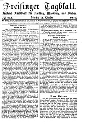 Freisinger Tagblatt (Freisinger Wochenblatt) Dienstag 18. Oktober 1870