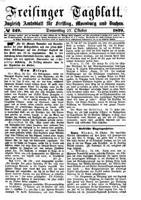 Freisinger Tagblatt (Freisinger Wochenblatt) Donnerstag 27. Oktober 1870